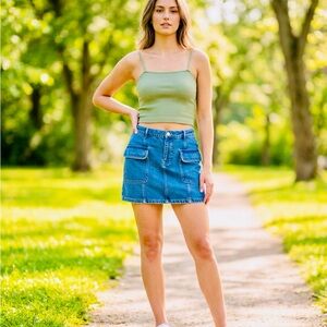 Madison Blue Denim Mini Skirt